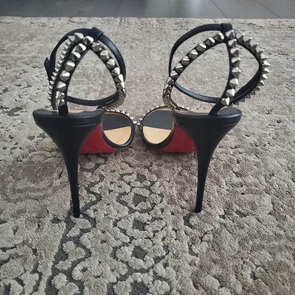 Christian Louboutin Black So Me 100 Spike Sandals Size 41 - Picture 8 of 10
